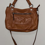 Fossil Long Live Vintage Camel Brown Leather Carryall Crossbody Handbag Satchel Photo 0