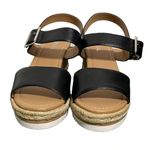 Soda black faux leather espadrille wedges Photo 1