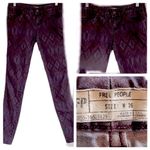 Free People dark purple Aztec diamond pattern, skinny jeans in size 26. EUC Photo 1