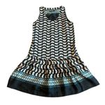 Cotelac Fun Print Fit N Flare Dress Sleeveless Shift Satin Bohemian Size 6 Women Gray Photo 0