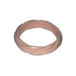 Art Deco Mid Century Pale Bubblegum Pink Swirl Bakelite Bangle Bracelet Photo 3