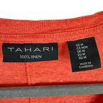 Tahari 100% Linen Coral Short Sleeve V-Neck Lightweight T-Shirt Size M Photo 2