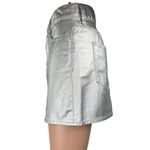 Madewell NEW x Aimee Song Women's Silver Metallic Denim Jean Mini Skirt Size 26 Photo 1