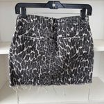 MOTHER The Vagabond Mini Fray Skirt in Greyscale Spot On Gray Size 2 Photo 7