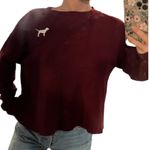 PINK - Victoria's Secret Victoria’s Secret PINK maroon cropped long sleeve thermal Photo 3