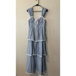 Sofie the Label Danielle Striped Midi Dress Medium Tiered Nautical Coastal Chic Blue Photo 4