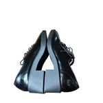 ZARA  Black faux Leather Chunky Heel Lace Up Oxford Shoes Women's Size 41/10 Photo 4