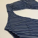 J.Crew Cutout One Shoulder One Piece Swimsuit NEW Navy Blue White Stripe Swim 22 Photo 6
