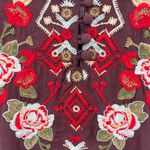 Andree by Unit  rayon embroidered tunic lightweight maroon boho casual earthtones Photo 2