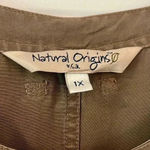 NATURAL ORIGINS | VINTAGE | 90s Sleeveless Utilitarian Maxi Dress Tan Size 1X Photo 4
