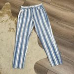 American Eagle  Striped White Blue Denim Mom Jeans  Photo 0