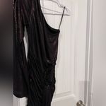 ZARA Metallic Asymmetric Mini Dress XS – One Shoulder Ruched Party Dress (NWT) Photo 7
