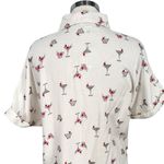 Japna  Martini Print White Button-Down Shirt Size Small NWT Photo 7
