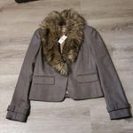 Loft Ann Taylor Wool Blend Faux Fur Blazer 10T Photo 0