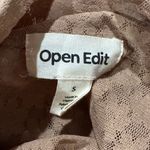 Open Edit Tan Lace Floral One Piece Mock Neck Bodysuit Women's Small Photo 2