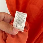 Rachel Roy  Blouse XS Orange Satin Popover V Neck Short Sleeve Silky Hi Low Flowy Photo 7