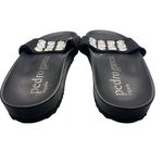 Pedro Garcia Amery Swarovski Crystal Satin & Leather Jeweled Slide Sandals Black Size 10 Photo 7