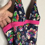 Boden Floral One Piece Swimsuit Pink Navy Blue Size 2 Preppy Resortwear Vacation Photo 4