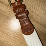 Coach Vintage Genuine Leather & Linen Belt Size 38/95 cm Style 3815 Tan Brass Photo 8