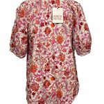 Knox Rose NWT Magenta White Puff Sleeve Blouse Top Rich Magenta Floral Print  New Photo 1