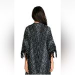 Free People Black Pattern Fringe Kimono Cardigan Size M/L Rare ASO Selena Gomez Photo 2
