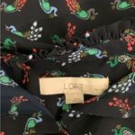 Loft Womens Peacock Print Long Sleeve Button Front Blouse Size Large Petite Photo 7