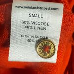 Solid & Striped The Oxford Tunic Linen Button Up Shirt in Candy Red Size Small Photo 7