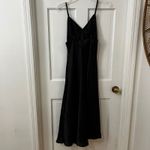 BY ZENDAYA Sz L Black Satin Slip Babydoll Midi Dress Coquette Whimsigoth Size L Photo 3