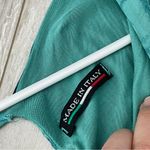 Made in Italy Silk Dress floral kaftan womens Blue one size art to wear resort Photo 1