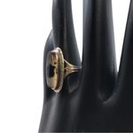 10K SOLID WHITE GOLD CABACHON DENDRITE OPAL OVAL SHAPED STATEMENT RING (6.25) Silver Photo 7