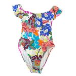 Trina Turk  Radiant Blooms Off-the-Shoulder Ruffle One Piece Swimsuit Sz 8 Floral Photo 2