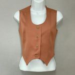 Vintage 70s Vest Women Brown Princess Seams Women Retro Aesthetic Tomboy Size XXS Photo 9