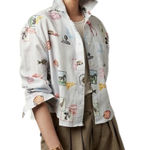 Banana Republic Banana‎ Republic The Boxy Cropped 100% Linen Zoo Safari Print Shirt Size Medium Photo 0