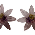 Pink Resin Flower Stud Earrings Dainty Cute Pastel Floral Y2K Women's Jewelry Photo 0