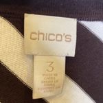 Chico's Chico’s Suki Side Tie Pullover Sweater Stripes 3/4 Sleeve Hem Tie EUC Sz XL Photo 2