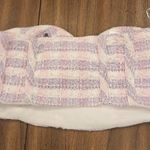 ZARA  Plaid Tweed Corset Crop Bandeau Top, pink cotton blend Sz xs Photo 6