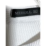 Miholl Waffle Knit Blouse Womens XL Lace Balloon Sleeves Eyelet Angelcore Boho White Photo 5