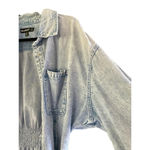 BLANK NYC  Women's Light Wash Cinched Back Denim Shacket Shirt Size Small Photo 1