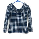 Banana Republic  Size XS Sweater Blue‎ Plaid Cowl Neck Pullover Formal Workwear Photo 1