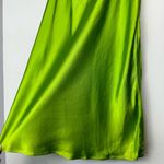ZARA NWT Bright Green Satin Slip Midi Dress Sz XL Drapey Wrap Side Slit Photo 14