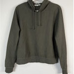 Threads 4 Thought  Women’s Green‎ Olive Ribbed Pullover Hoodie Size L Organic Photo 0
