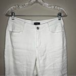 NYDJ  White Linen Viscose Wide-Leg Crop Capri Pants Photo 3
