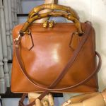 Gucci VINTAGE Leather Top Handle Bamboo Tote Hand Bag Original Crossbody Strap Photo 1