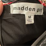 Madden Girl  Black Mesh Mini Dress Red Heart Print Lace Trim Slip Dress Size M Photo 4