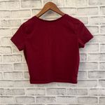 Wild Fable Women’s cranberry red short sleeve v-neck crop top t-shirt Size L Photo 1