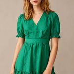 NWOT Boden Ada Double Cloth Cotton Green Dress Size 6 Knee Length Photo 0