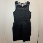ECI  New York‎ Y2K Beaded Mesh Black Taffeta Cocktail Dress Size 10 Photo 4