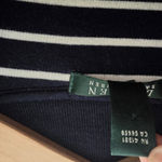 Ralph Lauren Lauren Navy Ivory Stripe Zip Sweater Jacket Cotton Medium Photo 3