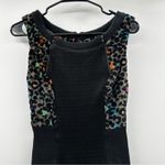 Tracy Reese  Black Gray Multicolor Cheetah Print Textured Mini‎ Dress Size 2 Photo 2