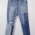 Silver Jeans  Loose Boyfriend Crop Distressed Patchwork Photo 0